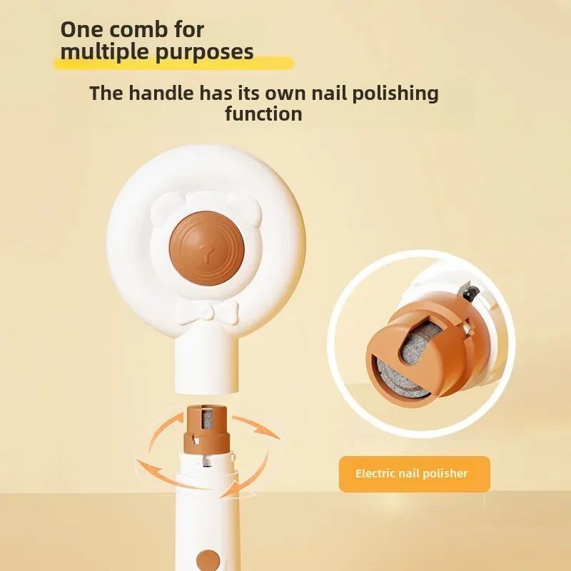 Pet Rechargeable Two In One Nail Trimmer Grooming Brush