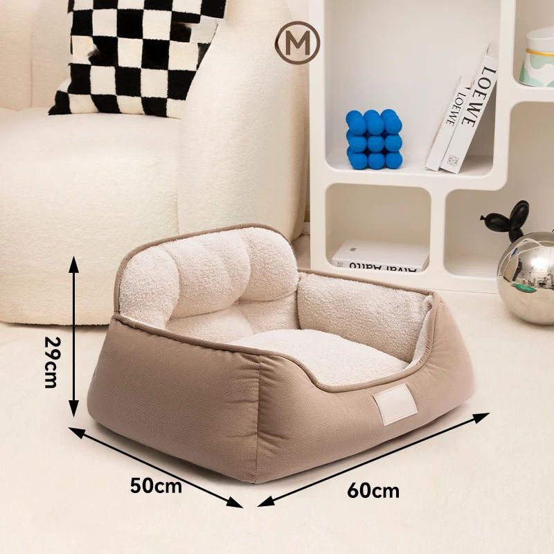 Pet Cozy Plush Warm Washable Fluffy Sofa Style Bed