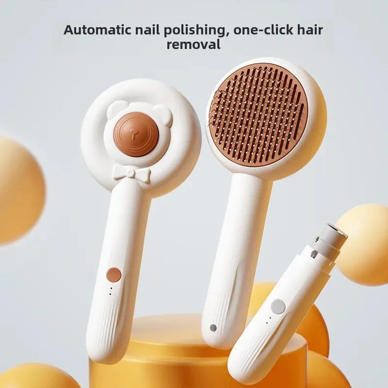 Pet Rechargeable Two In One Nail Trimmer Grooming Brush