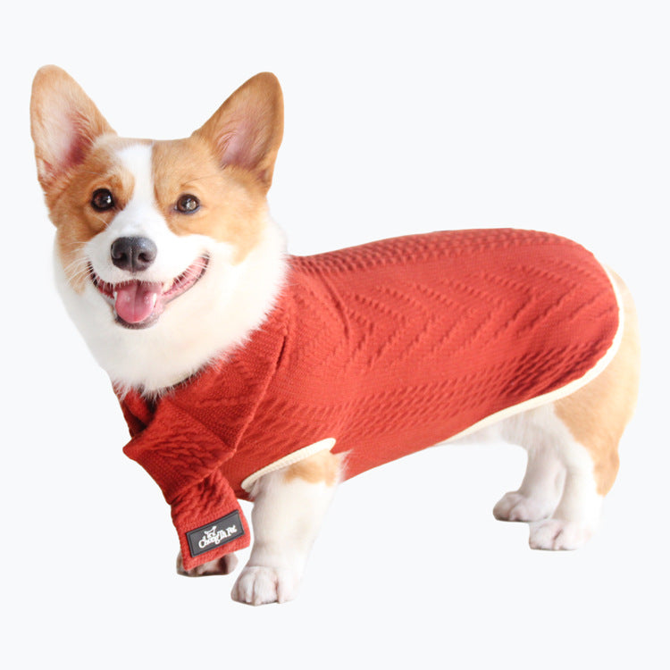 Pet Sweater Vintage Twist Knit Warm Clothing Apparel