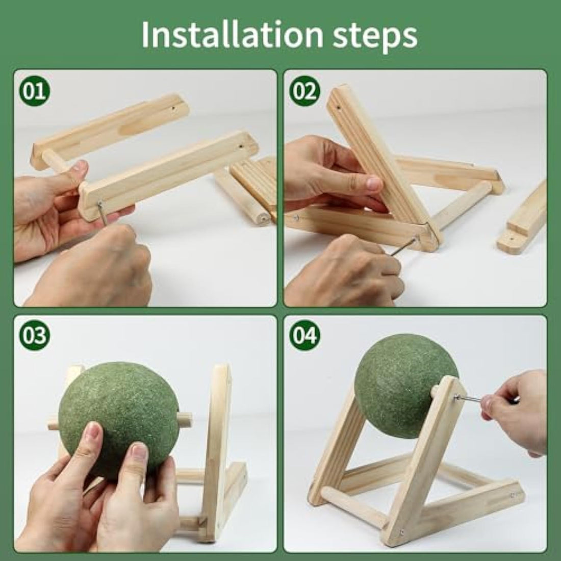 Pet Catnip Ball Toy With Holder Safe Healthy Indoor Toy